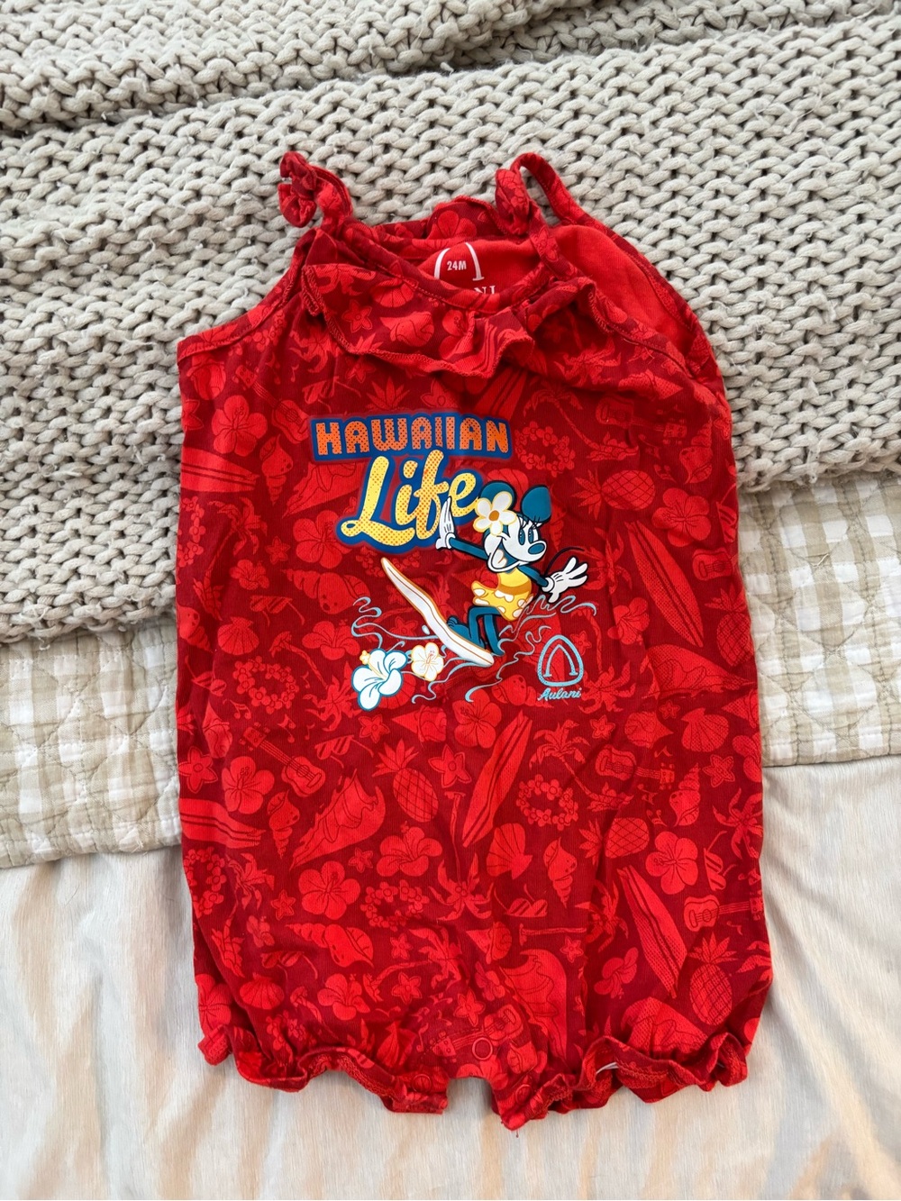 Disney Aulani Red Toddler Tank Romper